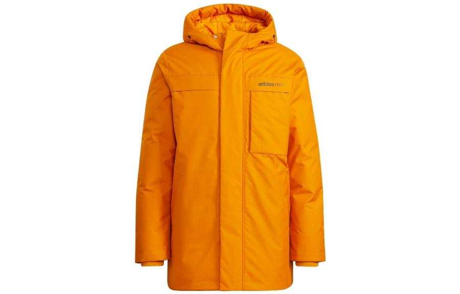 Adidas Neo Down Jackets Men's Orange Stand Collar Moderate Other