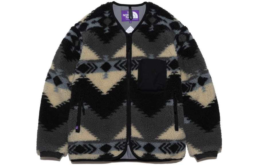 Nanamica Velvet Jackets Unisex Gray Crew Neck Moderate