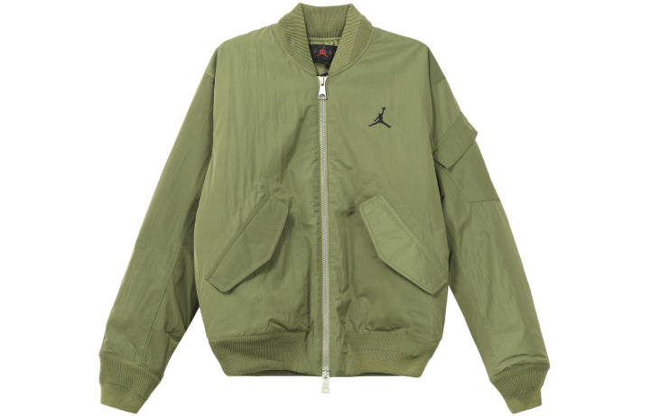 Jordan Jordan Puffer Jackets Men's Green Stand Collar Moderate