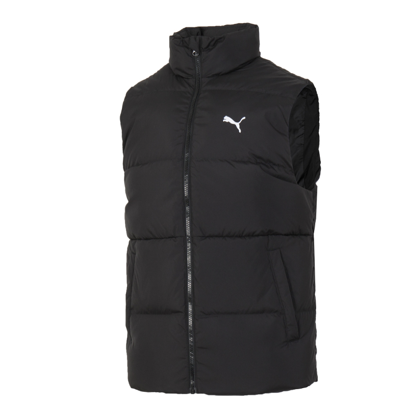 PUMA PUMA Down Vests Men's Black Stand Collar Moderate