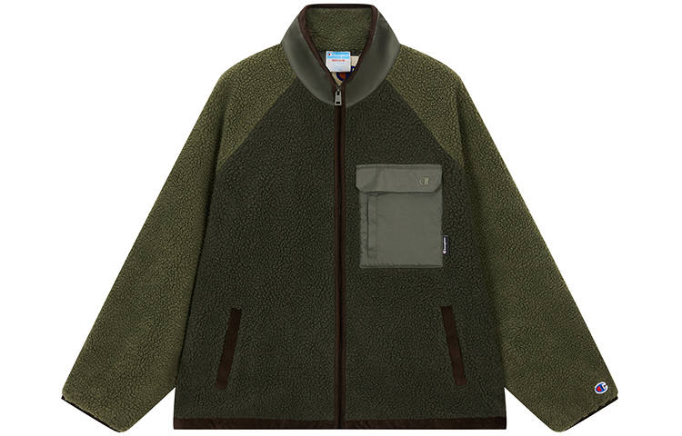Champion FW24 CITY BOY Vintage Casual Basic Thickened And Fleece Lined Thermal Zipper Stand Collar Jackets & Coats