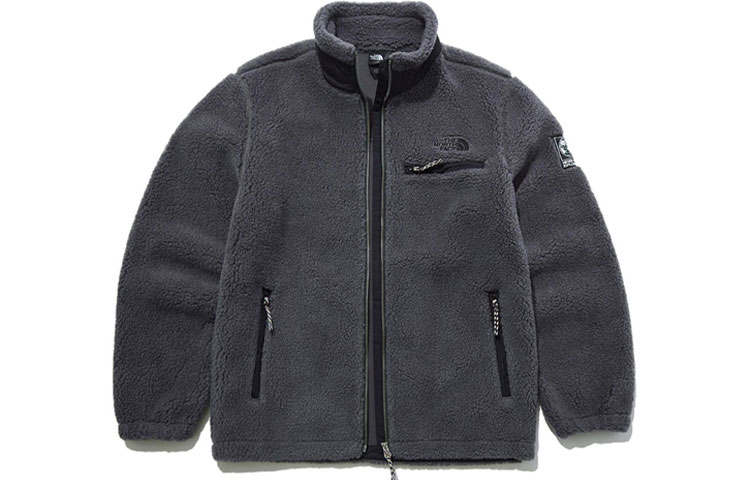THE NORTH FACE Velvet Jackets Unisex Gray Stand Collar Moderate