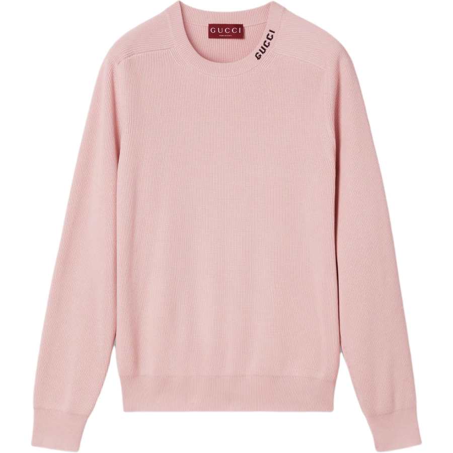 GUCCI Knitwear Men's Pink Crew Neck Moderate Other