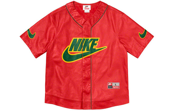 Supreme Supreme Nike Leather Baseball Jersey
