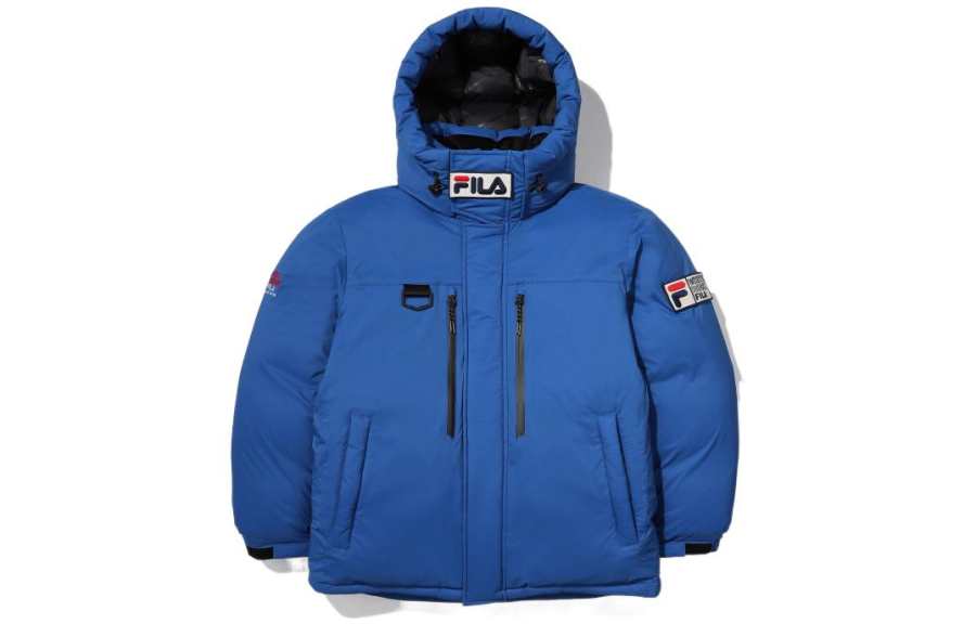 FILA Down Jackets Men's Blue Hooded Thickened Other