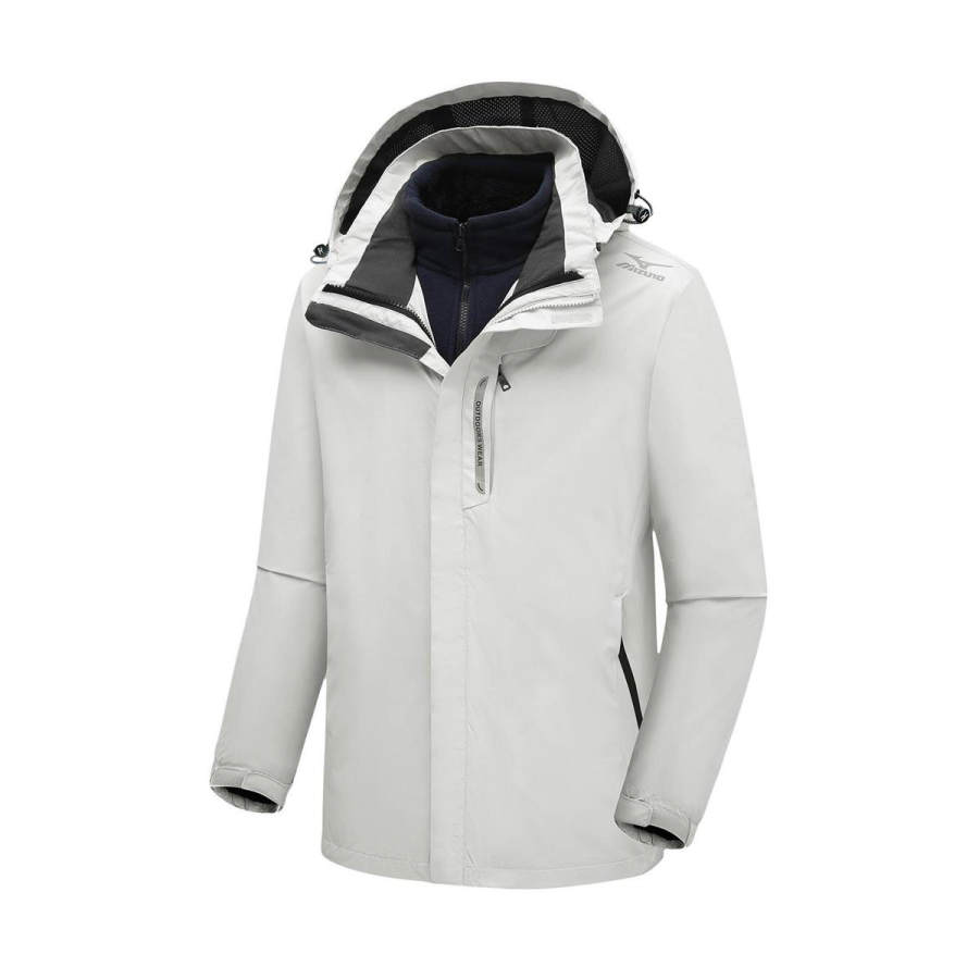 Mizuno Mitzon, Outdoor 3 in 1 Thickened And Fleece Lined Hooded Long Sleeved Windproof, Thermal, And Water Repellent