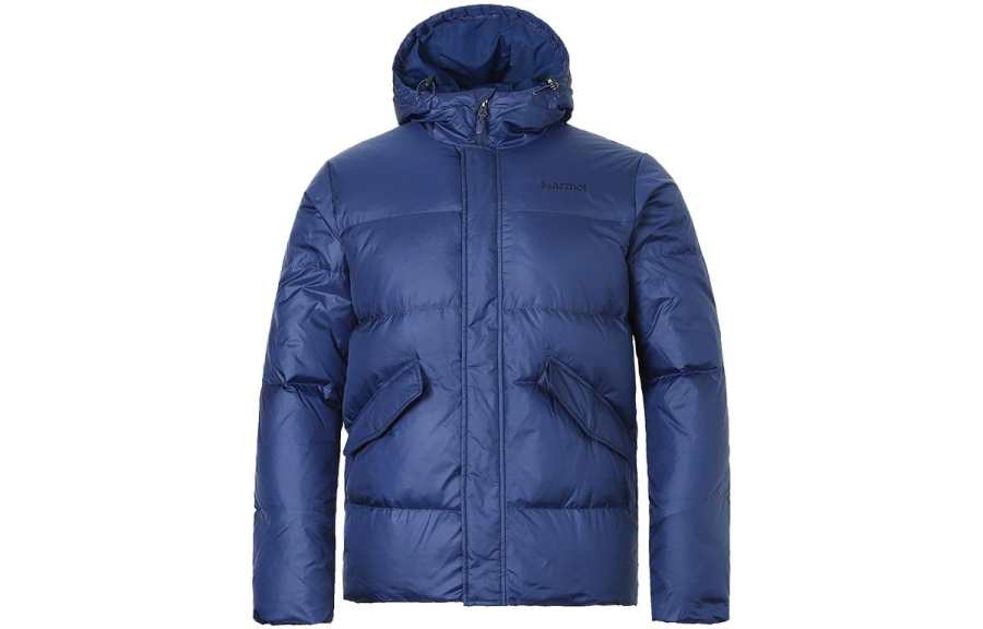 Marmot Down Jackets Men's Arctic Blue Hooded Thickened Other