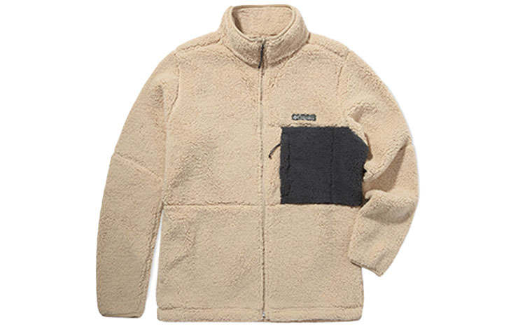 Columbia Velvet Jackets Men's Beige Stand Collar Moderate