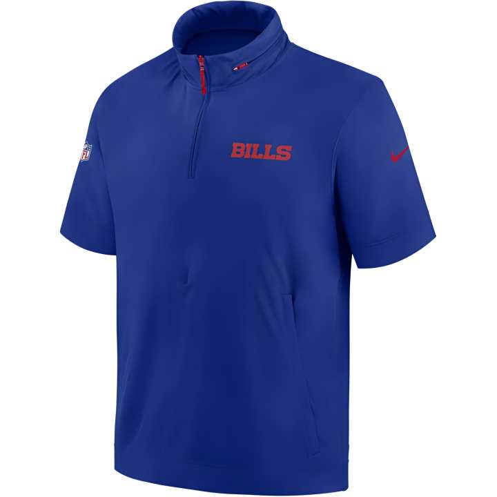 Nike Nike Buffalo Bills Sideline Coach Men's Nike Nfl 1/2-Zip Short-Sleeve Hooded Jacket