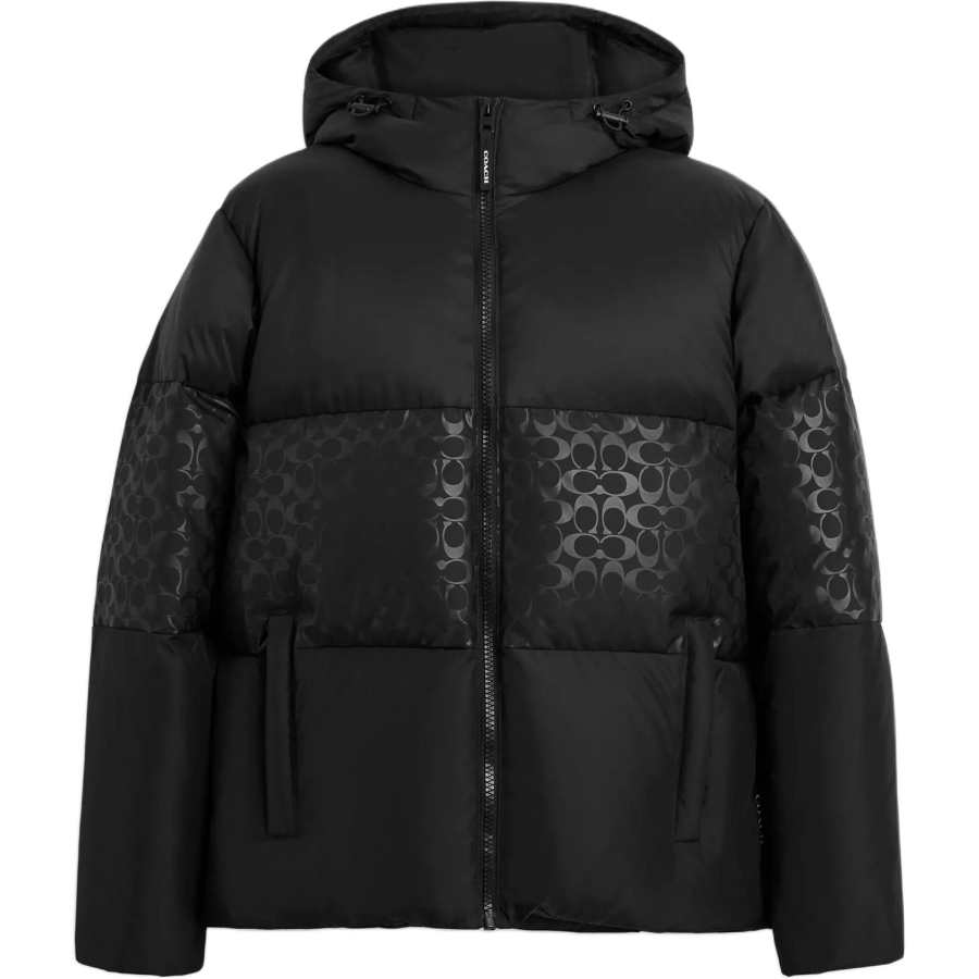 COACH COACH Down Jackets Men's Black Hooded Moderate Other