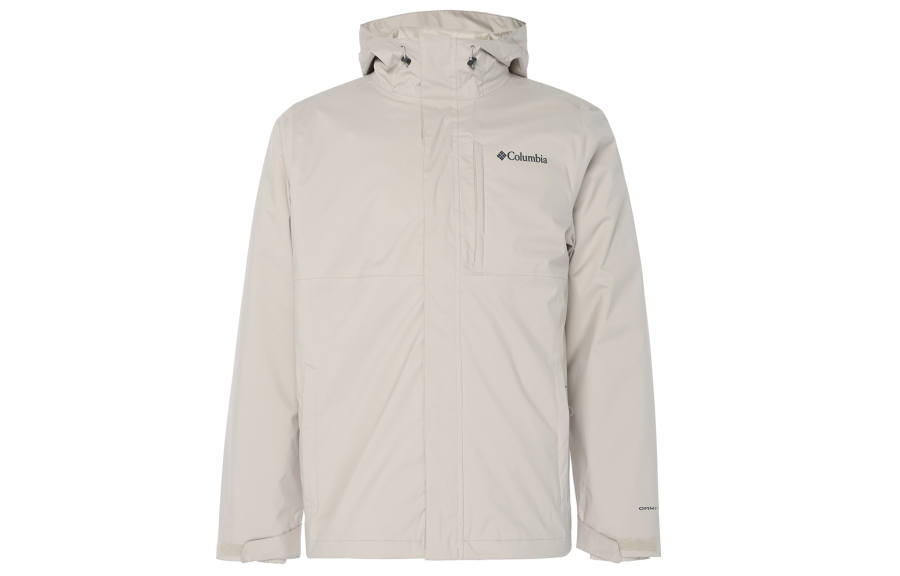 Columbia Omni Heat Waterproof Thermal Heat Reflective Windbreaker Jacket Men's Ecru