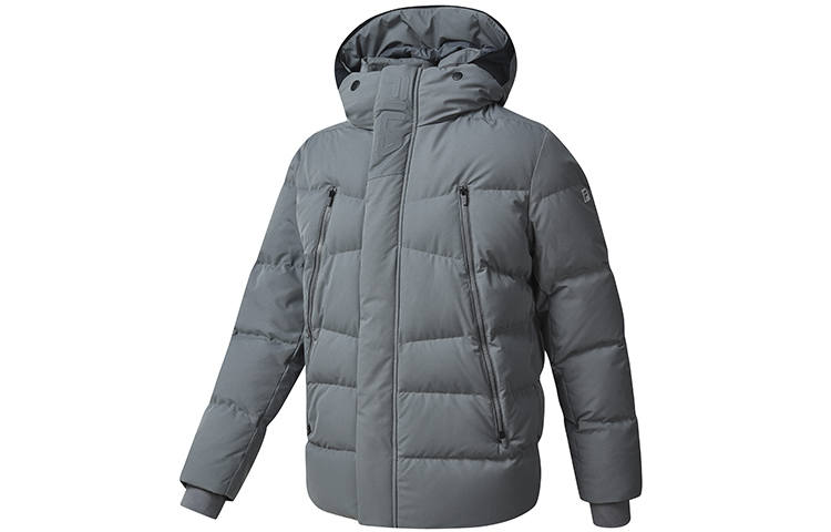 FILA Athletics Down Jackets Men's Granite Gray Hooded Moderate