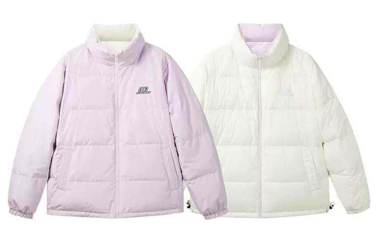 Skechers Down Jackets Unisex Mist Purple/02PM Stand Collar Thickened Puffer Jacket