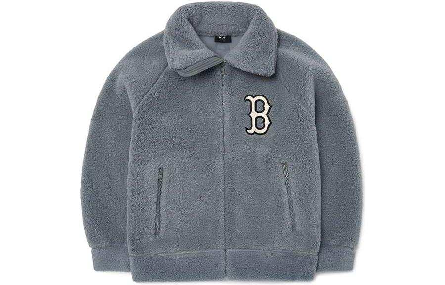 MLB MLB Velvet Jackets Unisex Gray Lapel Thickened