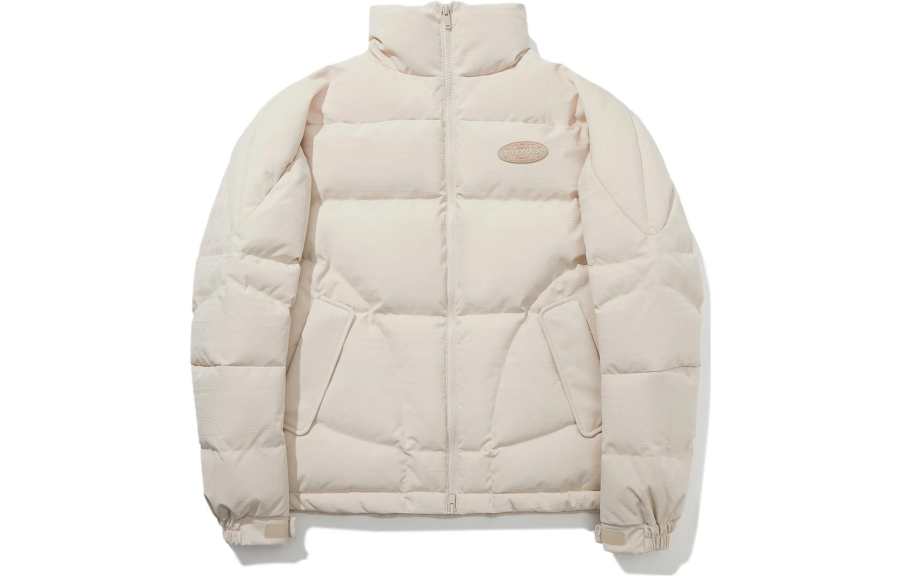 Li-Ning Li Ning Down Jackets Unisex Oat Gray Stand Collar Moderate Down Jacket