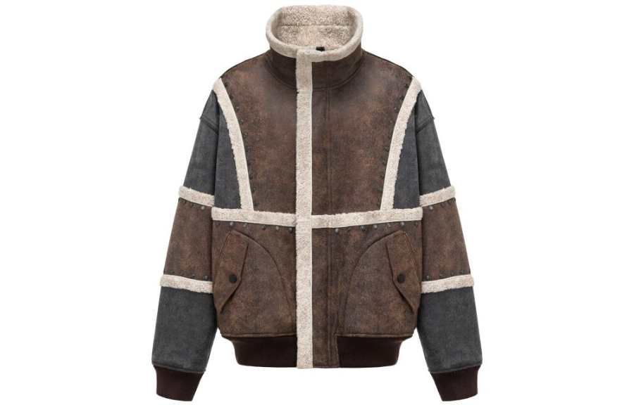 Feng Chen Wang Feng Chen Wang Jackets Men's Gray Stand Collar Thickened Other