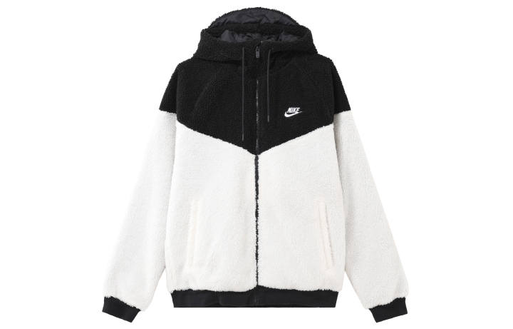 Nike Nike Velvet Jackets Men's Ecru Hooded Thickened