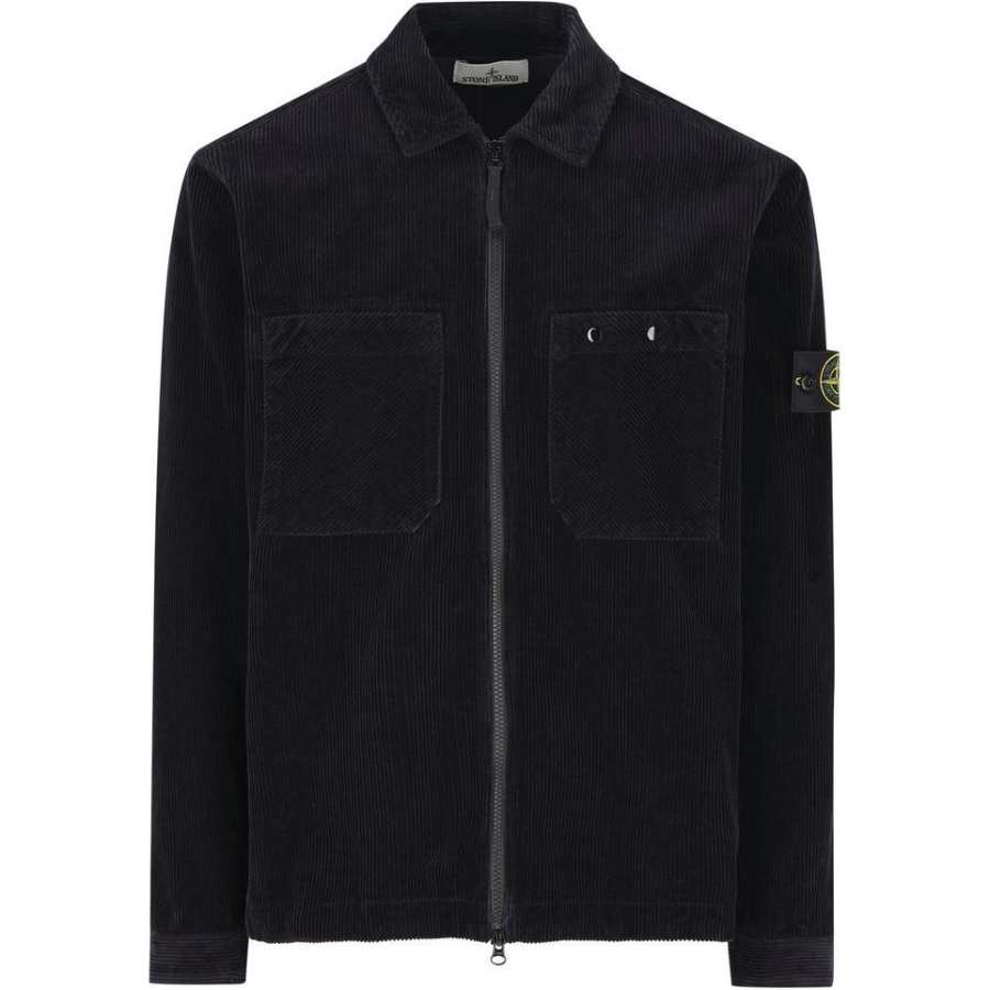 STONE ISLAND Logo Patch Corduroy Overshirt