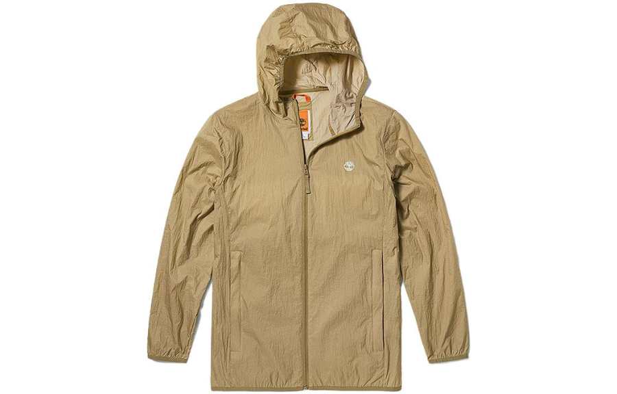 Timberland Sun Protection Clothing Unisex British Khaki Hooded Moderate Straight Fit