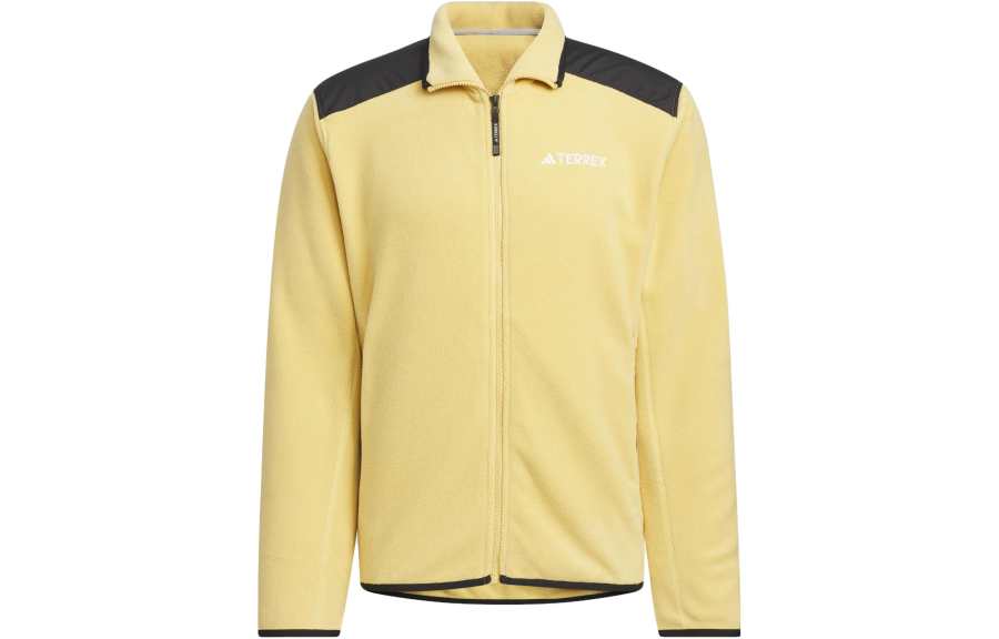 Adidas Adidas Full Zip Polar Fleece Jacket Velvet feel Coat Men's Light Yellow