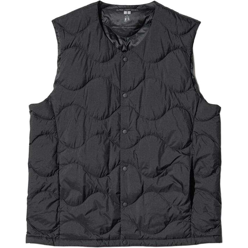 UNIQLO Vests Unisex Black V Neck Moderate Other