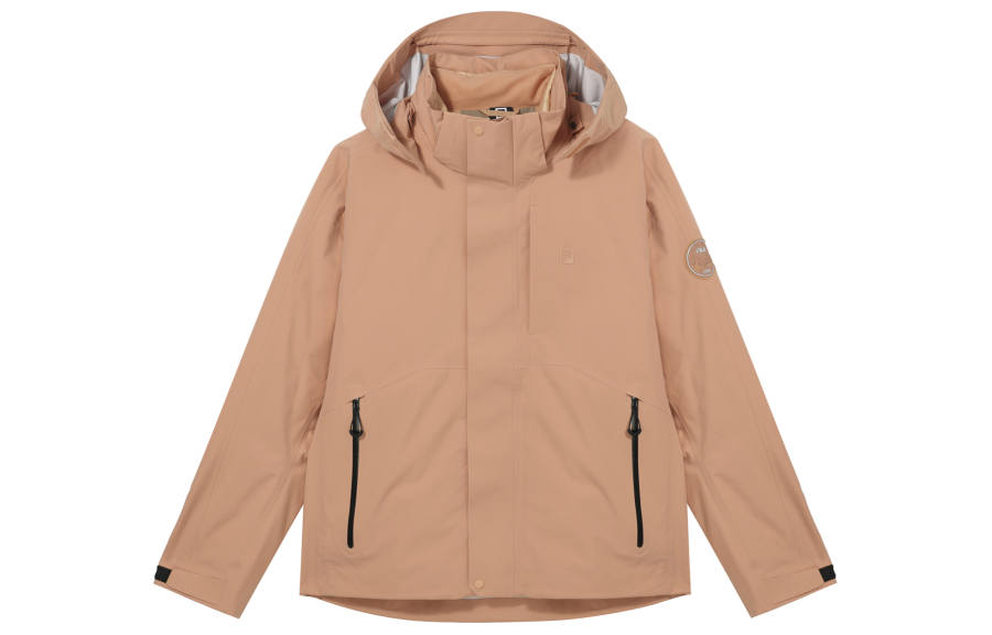 FILA Fitness Outdoor Hiking Waterproof And Windproof To Keep Warm Windbreaker Jacket Unisex Earthy Saffron