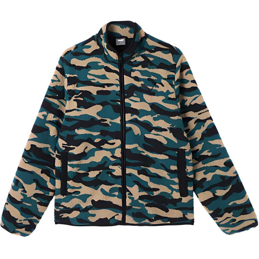 PUMA CAMOAOP SHERPA Velvet feel Coat Men's Black Camouflage