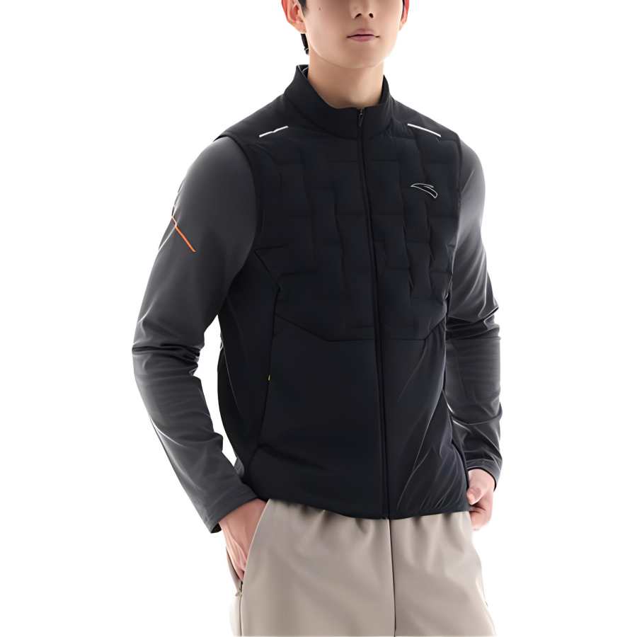 ANTA Running Collection Vests Men's Black Stand Collar Moderate Other