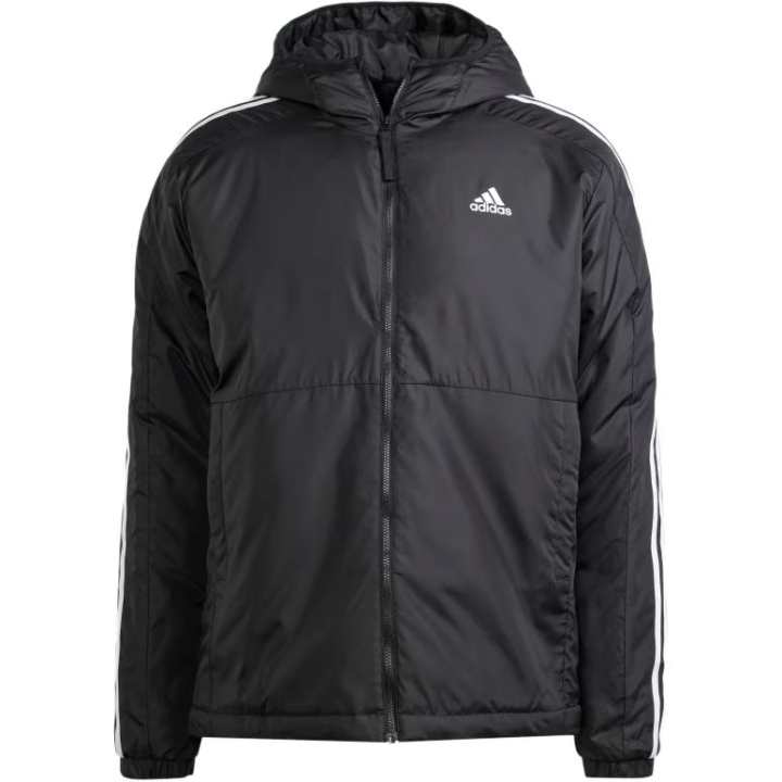 Adidas Adidas ESSENTIALS 3 STRIPES INSULATED HOODED JACKET Jackets & Coats Men's Black