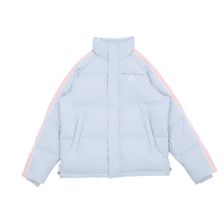 Nerdy Down Jackets Unisex Sky Blue Stand Collar Moderate Puffer Jacket