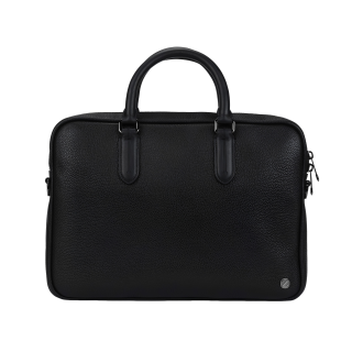 Ermenegildo Zegna Calfskin Portable One Shoulder Crossbody Briefcase Regular Men's Black