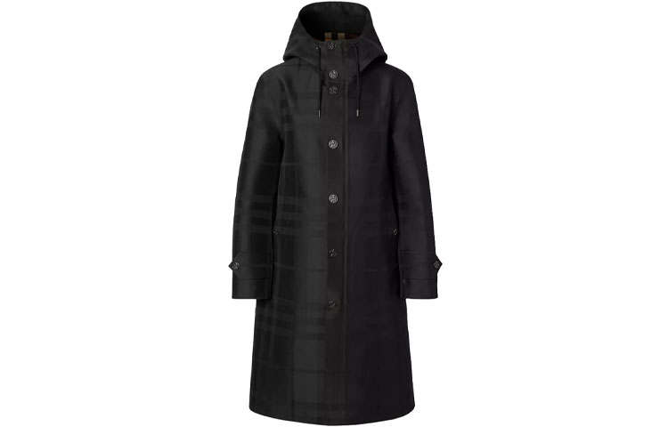 Burberry Coats Men's Black Hooded Moderate Straight Fit