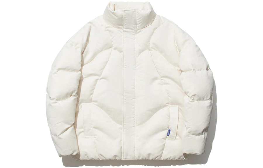 Li-Ning Li Ning Down Jackets Unisex Ecru Stand Collar Moderate Down Jacket