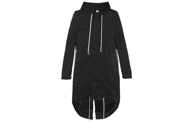 Rick Owens DRKSHDW Coats Unisex Black Hooded Moderate