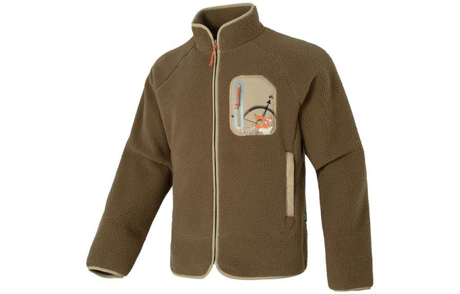 PUMA Velvet Jackets Men's Brown Stand Collar Moderate