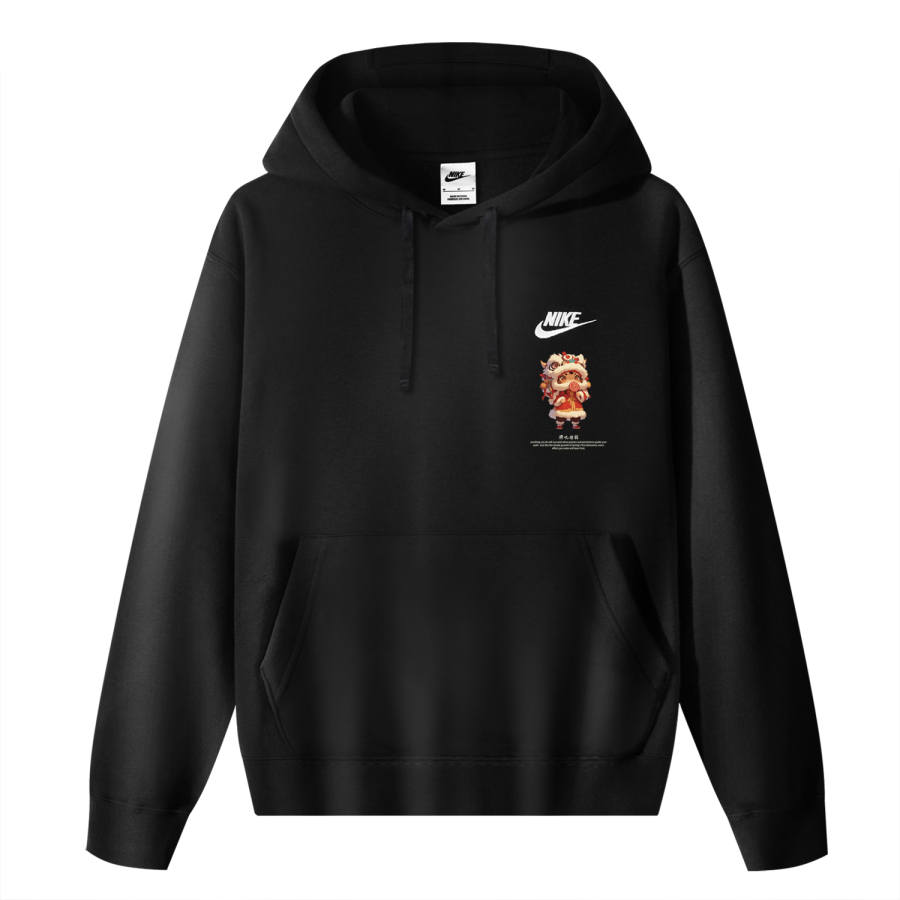 Nike Nike Sportswear ClubCNY Chinese Style Lion Dance Sister Thermal Pullover Fleece Lined Hooded Sports Long Sleeved