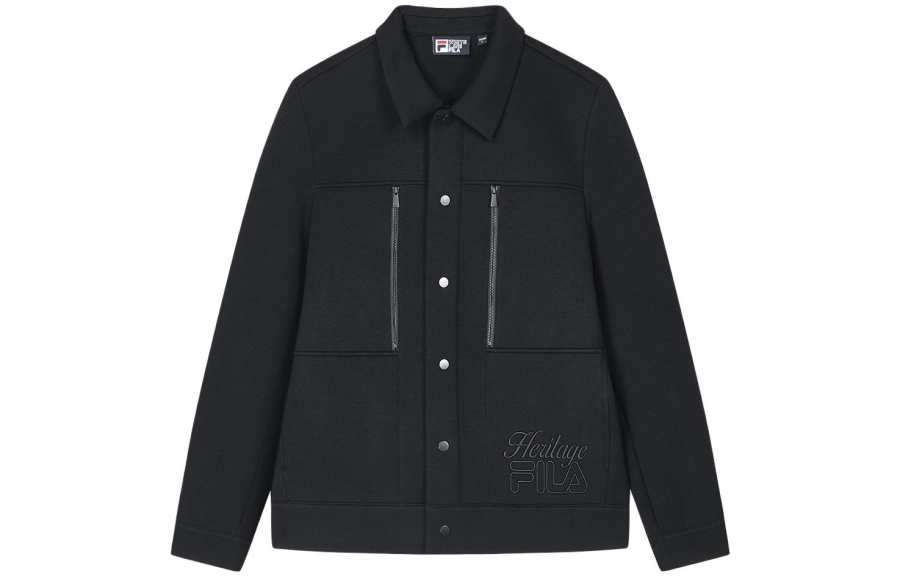 FILA Jackets Men's Jet Black Lapel Moderate Other