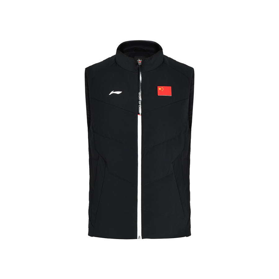 Li-Ning Li Ning Down Vests Unisex Black Stand Collar Moderate