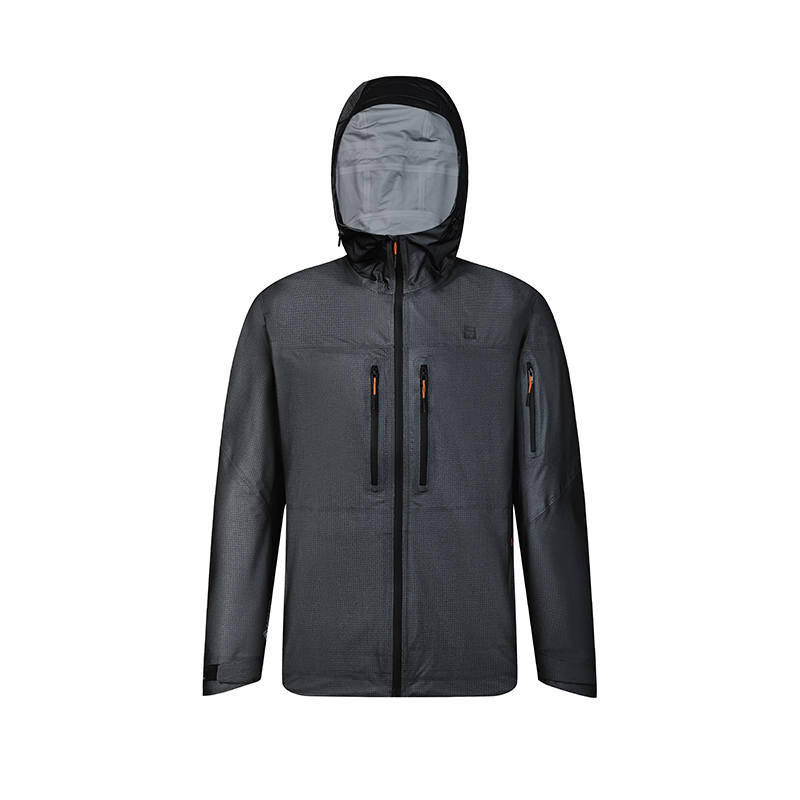 FILA Jackets Men's Pitch Black Hooded Moderate Wind Shell