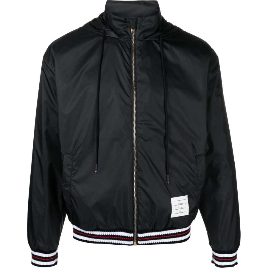 THOM BROWNE THOM BROWNE Logo Patch Zip-Up Jacket