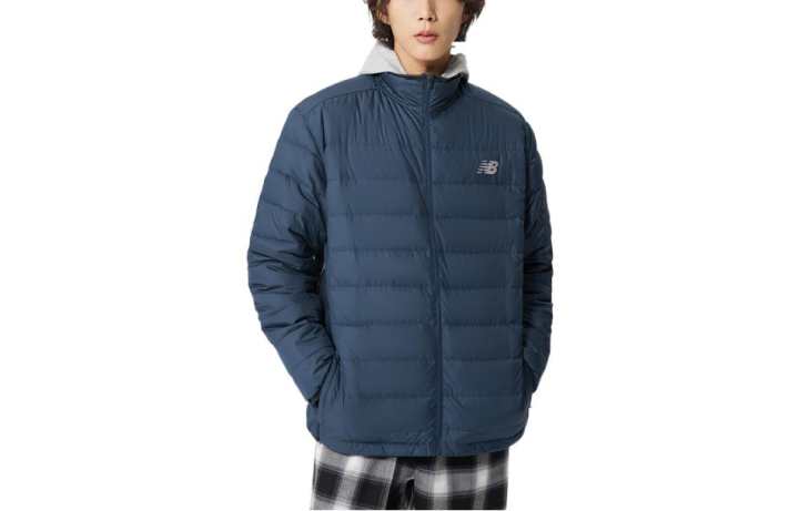 New Balance New Balance Down Jackets Men's Navy Blue Hooded Thickened Other