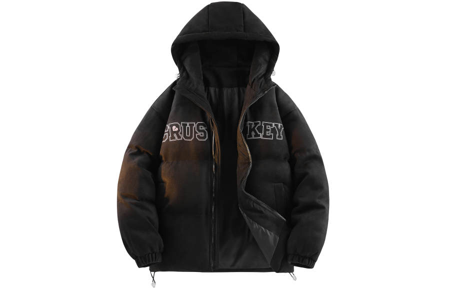 CRUSH KEY Puffer Jackets Unisex Hooded Thickened Padded Puffer Jacket
