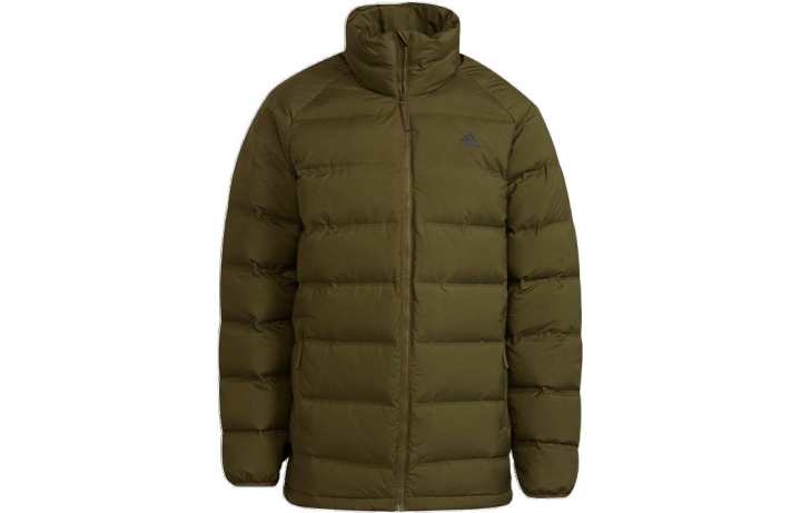 Adidas Adidas Down Jackets Men's Army Green Stand Collar Lightweight Other