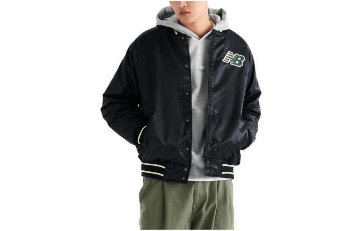 New Balance New Balance Athletics Varsity Jackets Men's Black Baseball Collar Moderate Other