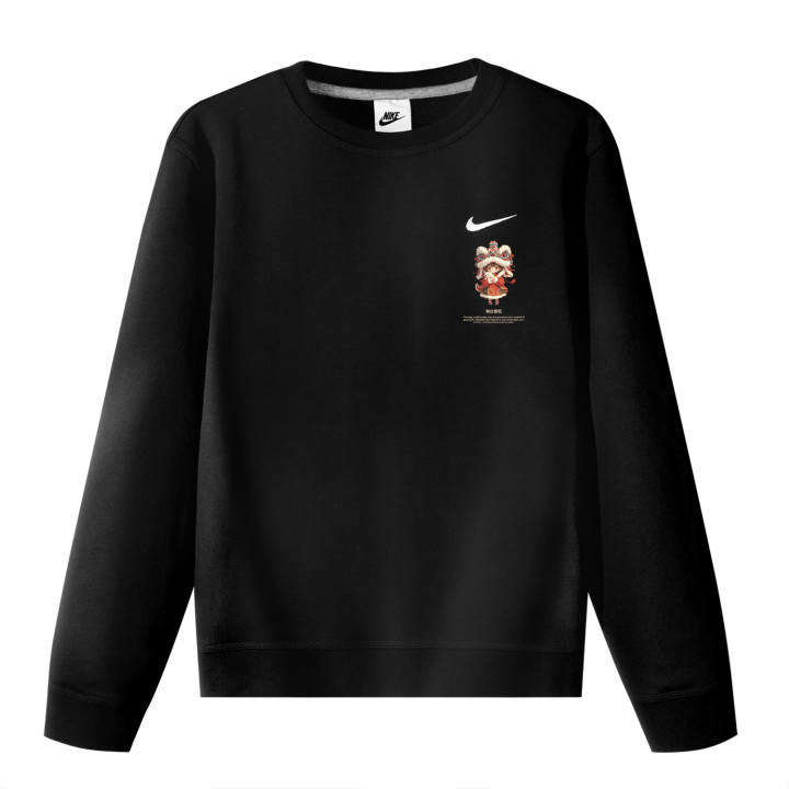 Nike Nike CNY Dog Zhuang Jia Wang Plush Crew Neck Pullover Long Sleeved Sweatshirt Unisex Black
