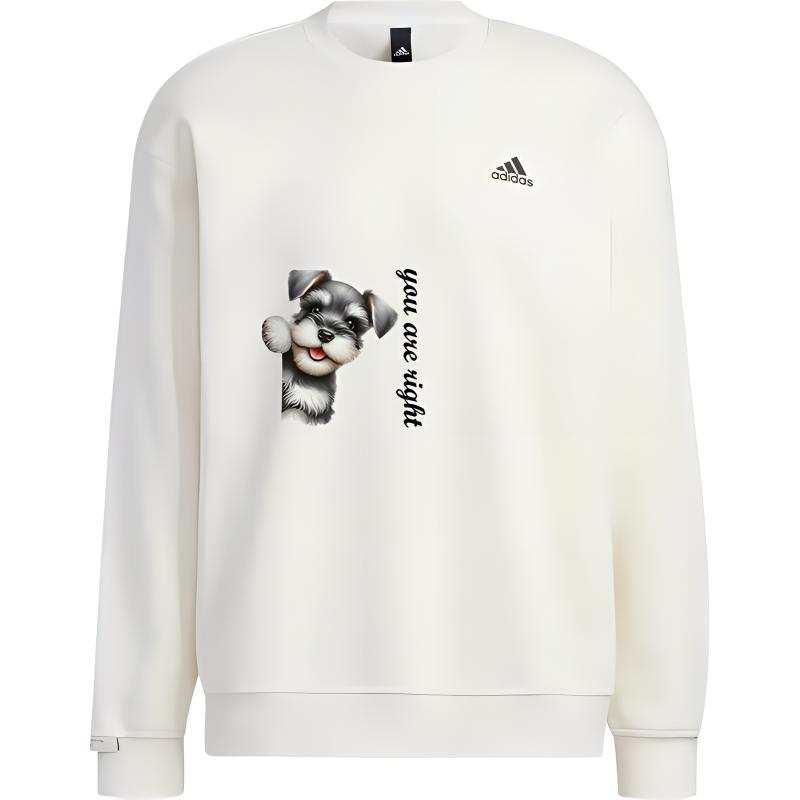Adidas Adidas Sweatshirts Unisex White Crew Neck Moderate Regular