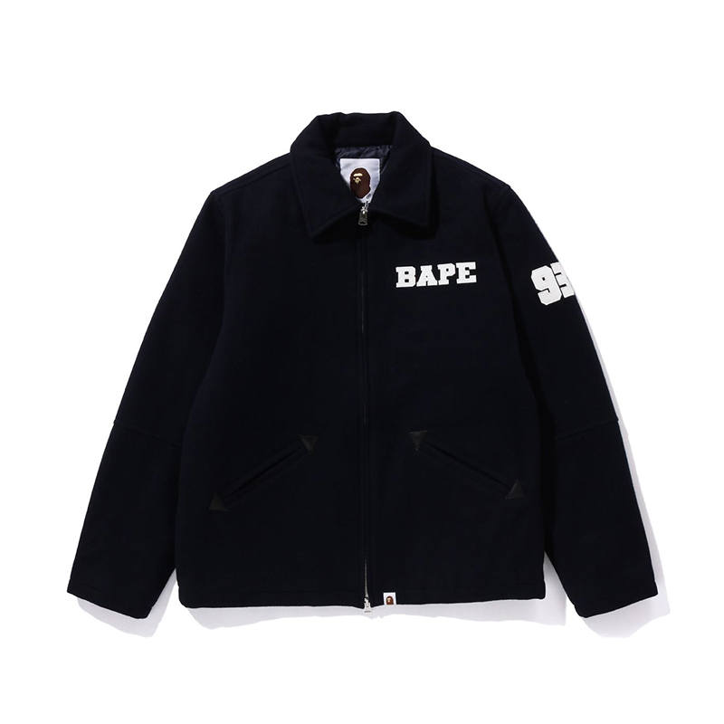 A BATHING APE Bape Bape Melton Zip Jacket