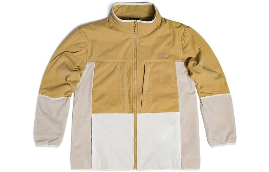 THE NORTH FACE Fleece Tops Men's Yellow Stand Collar Moderate