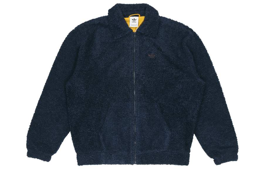 Adidas Originals Velvet Jackets Men's College Navy Lapel Thickened