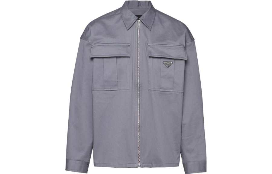 PRADA PRADA Jackets Men's Iron Gray Shirt Collar Moderate Other